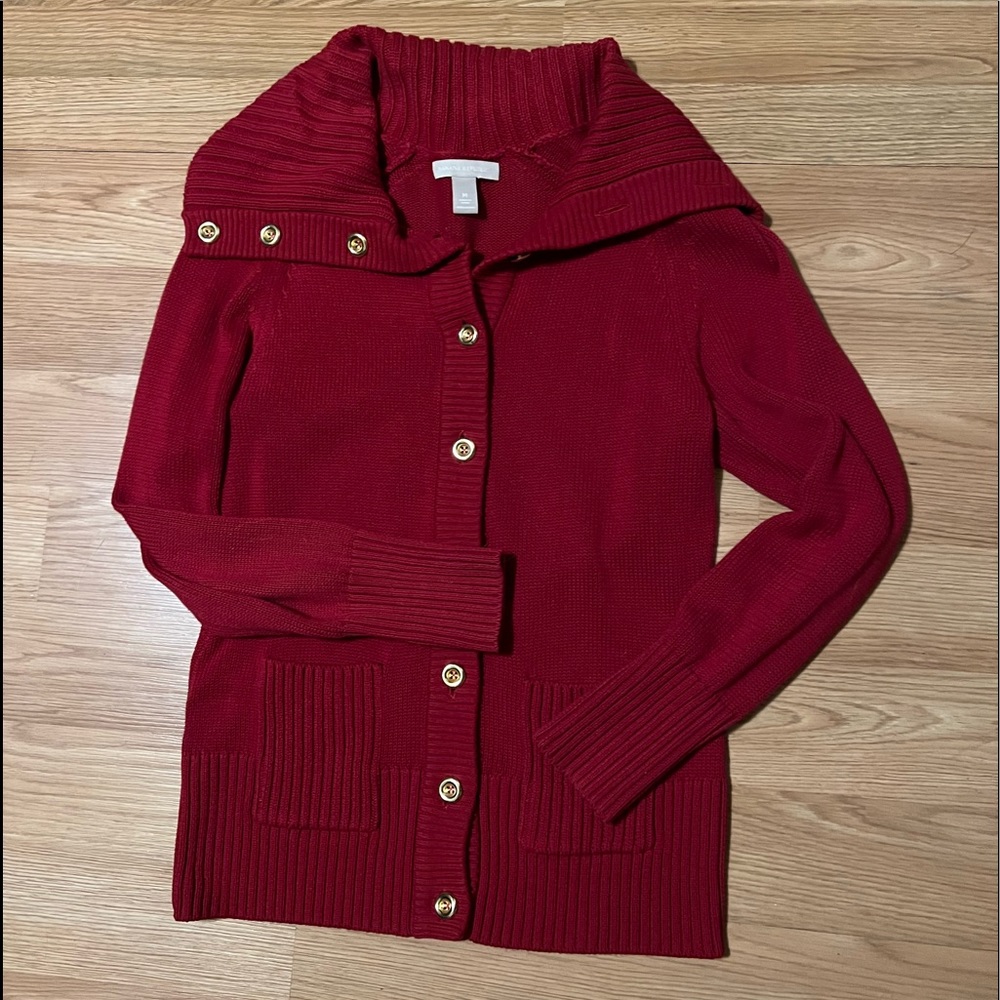 Banana Republic button down sweater with gold buttons